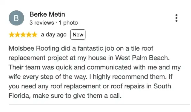 5-star Google review from Berke Metin