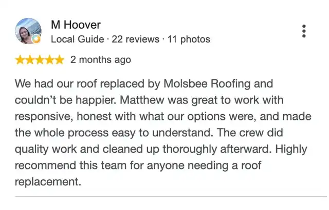 5-star Google review from M Hoover