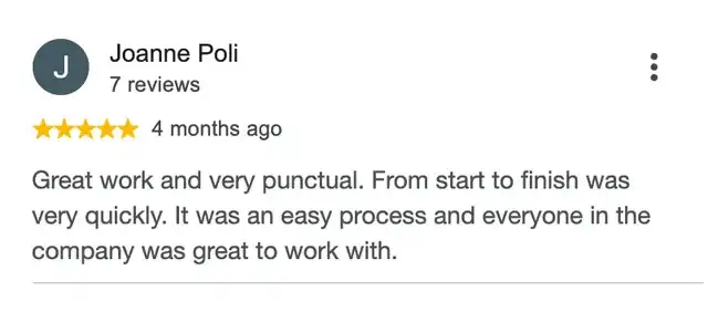 5-star Google review from Joanne Poli