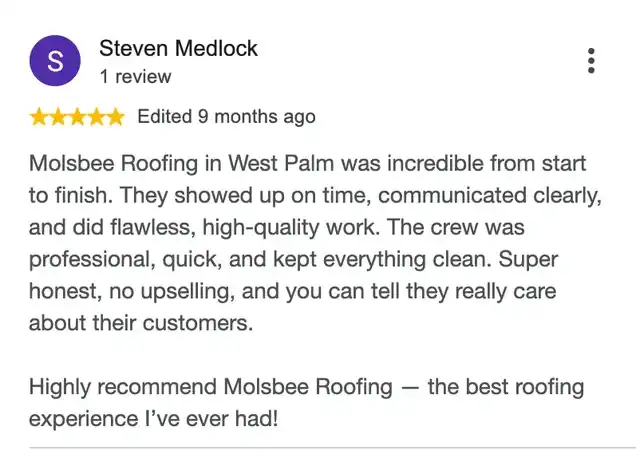 5-star Google review from Steven Medlock