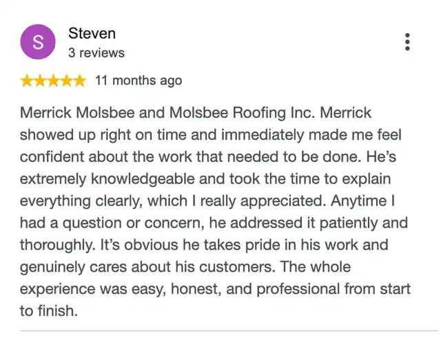 5-star Google review from Steven