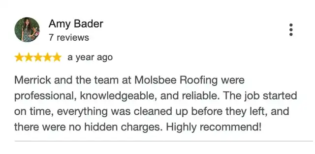 5-star Google review from Amy Bader