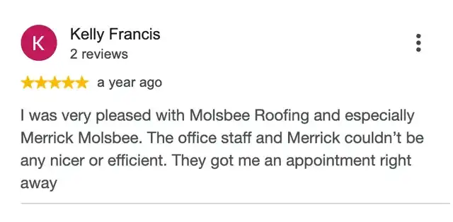 5-star Google review from Kelly Francis