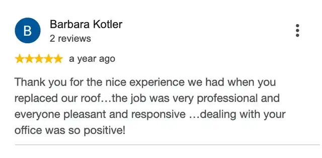 5-star Google review from Barbara Kotler